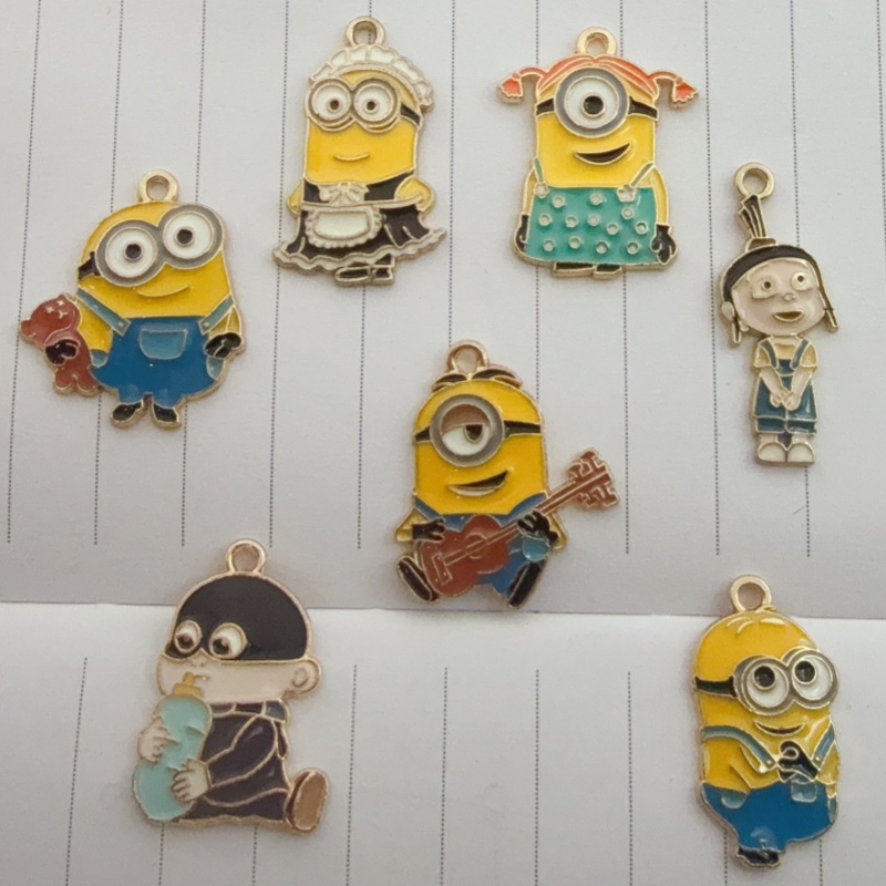 Jewelry Making For Birthday Party - 10pcs alloy drip oil cartoon pendant,