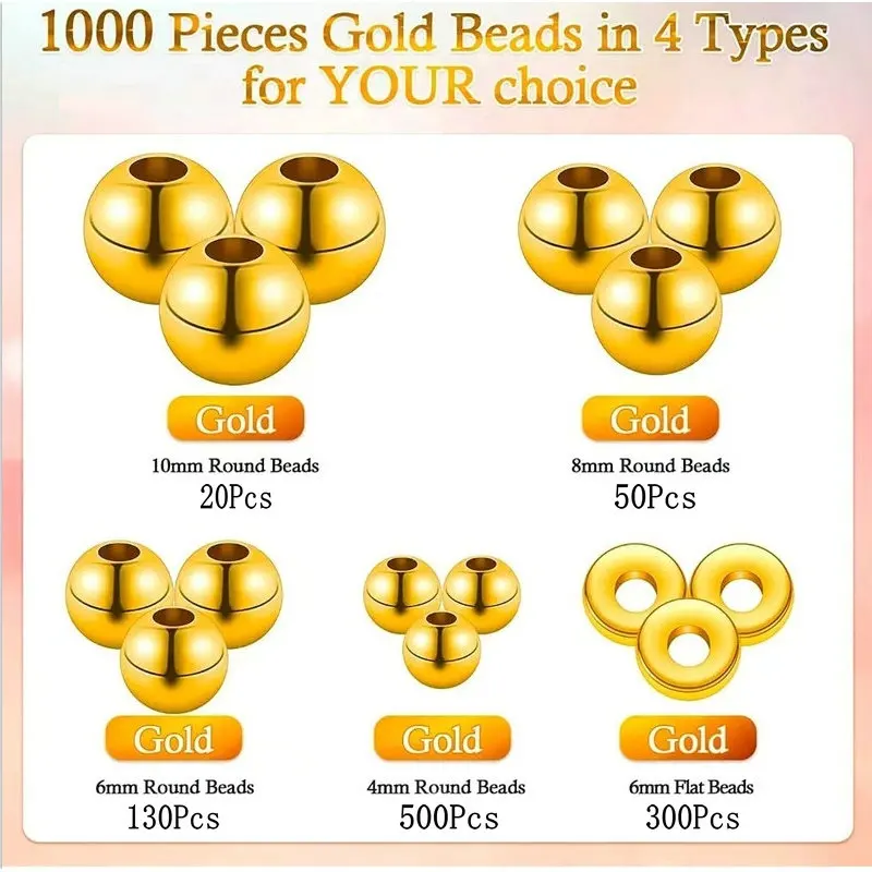 1000pcs Golden Spacer Beads Ki - Jewelry Making Course review and price