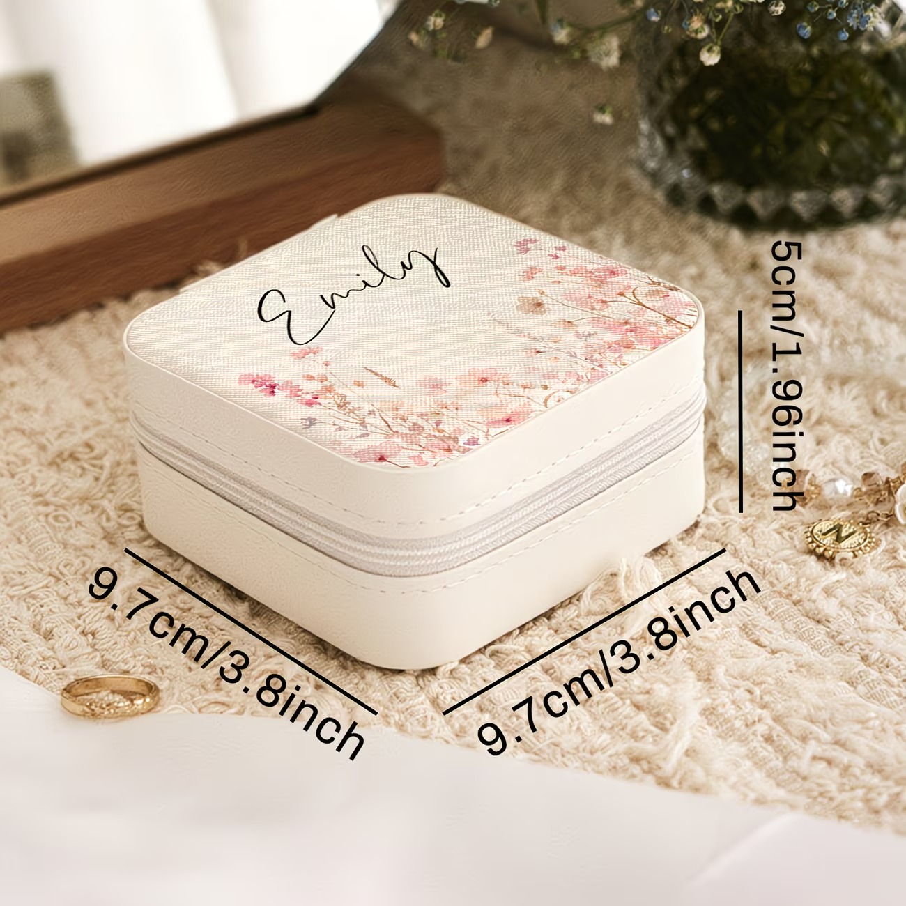 Custom Beige Jewelry Box Featu - Jewelry Making For Birthday Party review and price