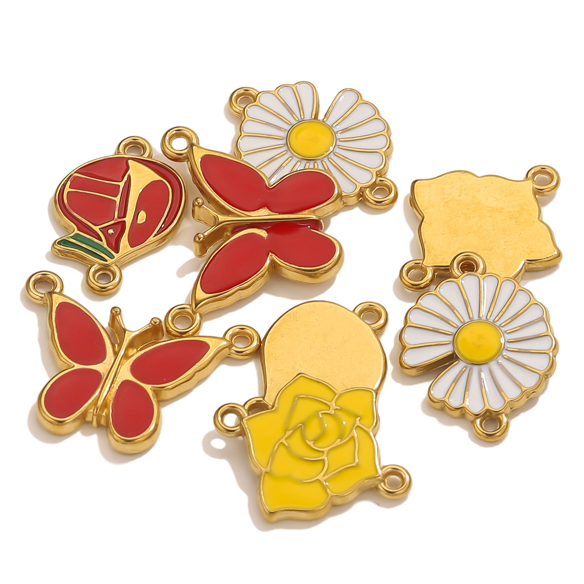 4pcs Stainless Steel Enamel Vi - Jewelry Making Materials Wholesale review and price