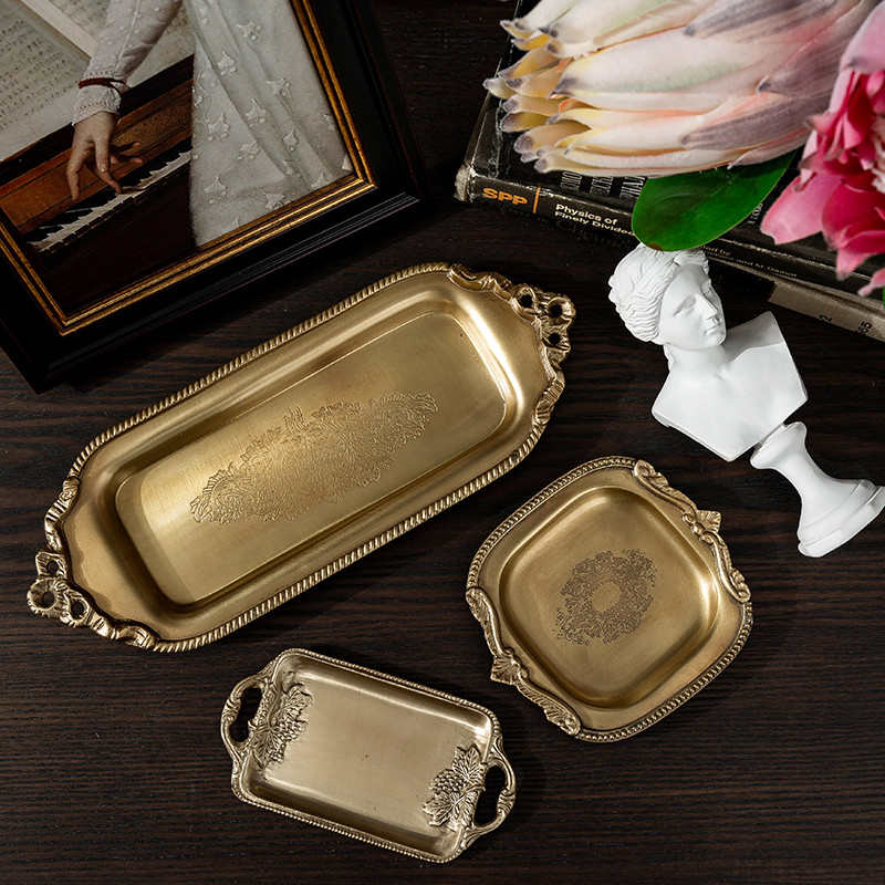 Handmade Brass Tray Carved Sce - Jewelry Making Desk review and price